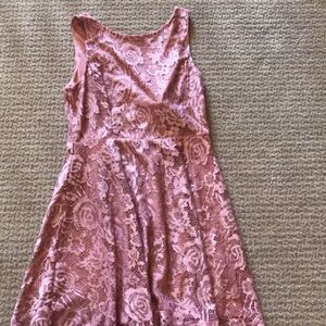 Speechless Lace Pink A-Line Dress
